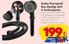 LATTE TURBO PERVANELİ DUŞ BAŞLIĞI SETİ 5 FONKSİYONLU fiyat ve kampanya bilgisi